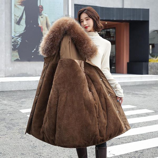 women's down & parkas fur liner hooded women jacket winter coat soild thick adjustable waist wadded zipper pocket casual female, Black
women's down & parkas fur liner hooded women jacket winter coat soild thick adjustable waist wadded zipper pocket casual female, Black