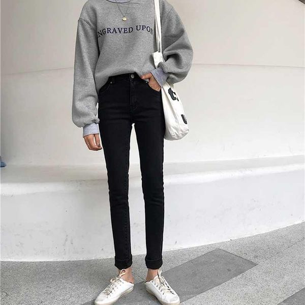 women's jeans autumn plus velvet thickening female winter korea high waist stretch thin slim versatile trousers tide, Blue
women's jeans autumn plus velvet thickening female winter korea high waist stretch thin slim versatile trousers tide, Blue