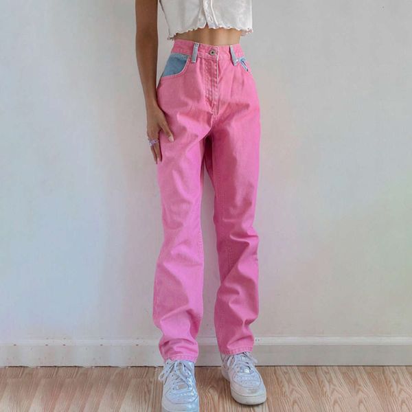 overseas clothing autumn and winter fashion high waist pink loose contrast pocket slim fit, Blue
overseas clothing autumn and winter fashion high waist pink loose contrast pocket slim fit, Blue