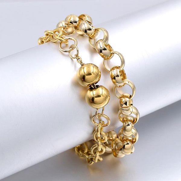 link, chain chimdou cool gold color round circle bracelet for men's -style stainless steel street man biker jewellery,gelang lelaki, Black
link, chain chimdou cool gold color round circle bracelet for men's -style stainless steel street man biker jewellery,gelang lelaki, Black