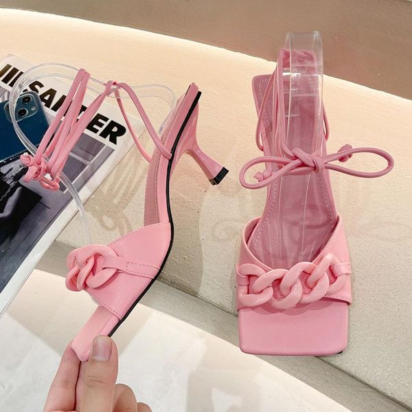 sandals fashion metal chain brand square toe high heels lace up cross tie gladiator sandal ankle strap shoes women mule slipper, Black
sandals fashion metal chain brand square toe high heels lace up cross tie gladiator sandal ankle strap shoes women mule slipper, Black