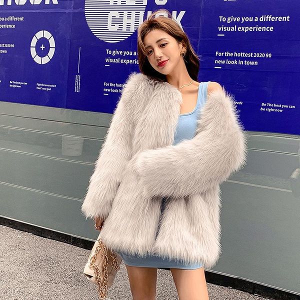 women's fur & faux furry winter raccoon woven coat long imitation young ladies luxury fashion elegant feminine, Black
women's fur & faux furry winter raccoon woven coat long imitation young ladies luxury fashion elegant feminine, Black