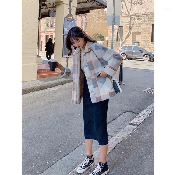 women's wool & blends lattice velvet jacket female short autumn winter korean loose warm thick woolen coat fashion long sleeve cotton c, Black
women's wool & blends lattice velvet jacket female short autumn winter korean loose warm thick woolen coat fashion long sleeve cotton c, Black