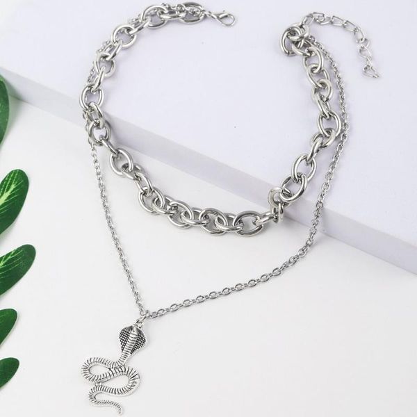 chains 1pcs necklace amazon ornament ins metal double layer snake cold wind cross pendant female, Silver
chains 1pcs necklace amazon ornament ins metal double layer snake cold wind cross pendant female, Silver
