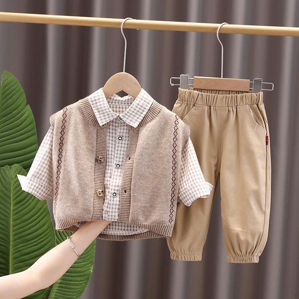 clothing sets 2021 autumn baby boys infant knitted vest plaid shirt pants children casual sportswear kids cotton clothes outfit, White
clothing sets 2021 autumn baby boys infant knitted vest plaid shirt pants children casual sportswear kids cotton clothes outfit, White