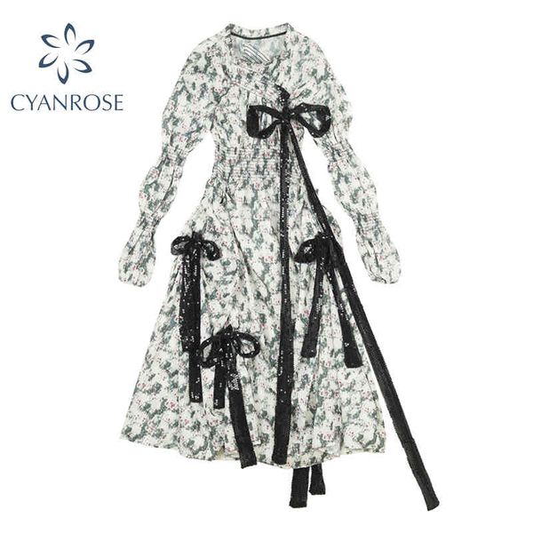 french fairy bow lace up dress women new trendy design half high collar frcoks sweet floral print puff long sleeve vestiods 210417, Black;gray
french fairy bow lace up dress women new trendy design half high collar frcoks sweet floral print puff long sleeve vestiods 210417, Black;gray