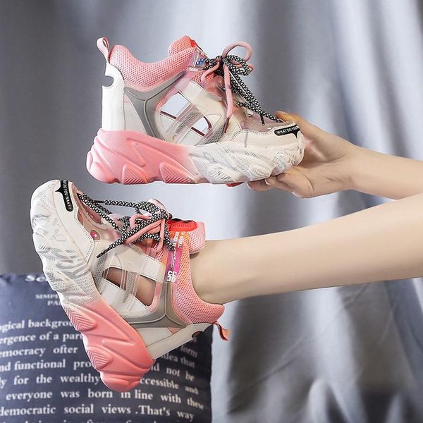 dress shoes summer women sandals 2021 thick sole dad casual high platform comfortable leisure cutout sandal sneakers woman 9cm, Black
dress shoes summer women sandals 2021 thick sole dad casual high platform comfortable leisure cutout sandal sneakers woman 9cm, Black