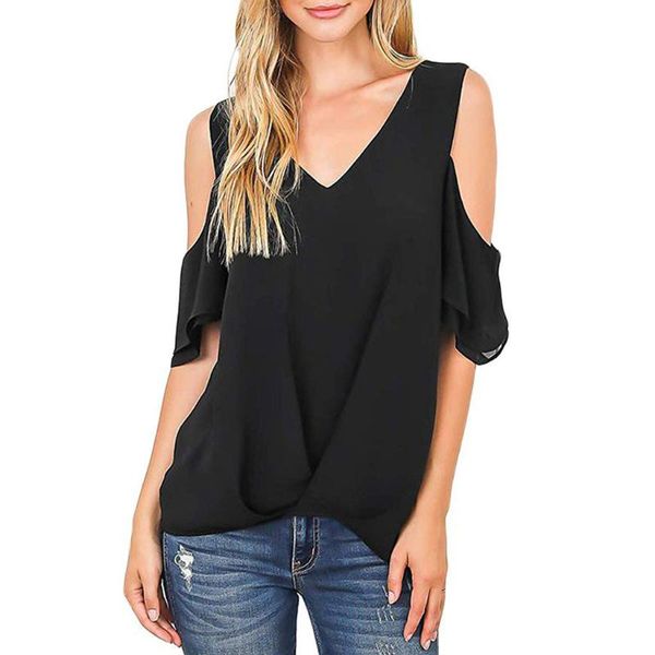 women's blouses & shirts fashion solid chiffon blouse shirt off shoulder v-neck casual summer ladies female women short sleeve blusas, White
women's blouses & shirts fashion solid chiffon blouse shirt off shoulder v-neck casual summer ladies female women short sleeve blusas, White