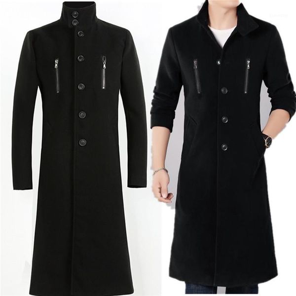 men's wool & blends 2021 arrival fashion men windbreaker longer autumn winter coat handsome elegant woolen overcoat casual thick plus s, Black
men's wool & blends 2021 arrival fashion men windbreaker longer autumn winter coat handsome elegant woolen overcoat casual thick plus s, Black