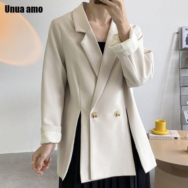 women's suits & blazers unua amo autumn solid color elegant split blazer women double breasted suit jacket korean style fashion loose b, White;black
women's suits & blazers unua amo autumn solid color elegant split blazer women double breasted suit jacket korean style fashion loose b, White;black