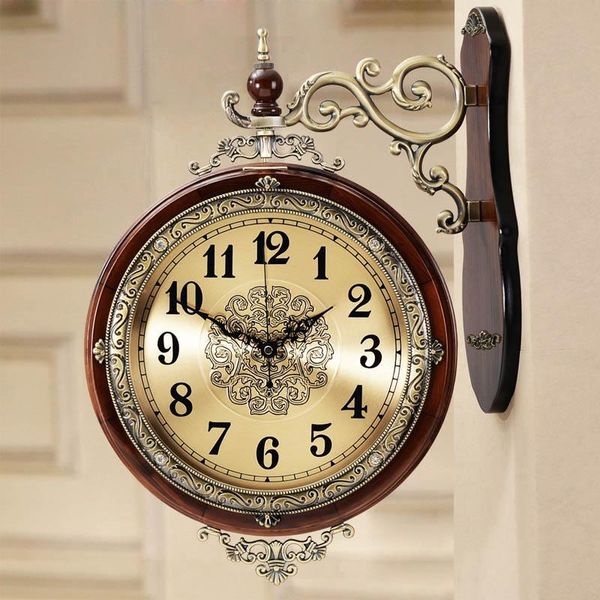 creative european silent wall clocks vintage living room quartz metal double-sided american kitchen watch decorative w6c
creative european silent wall clocks vintage living room quartz metal double-sided american kitchen watch decorative w6c