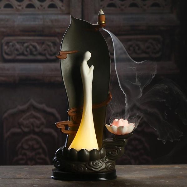 fragrance lamps elegant white ceramic buddha backflow incense burner quemador de incienso chinese lotus flower stick holder led censer
fragrance lamps elegant white ceramic buddha backflow incense burner quemador de incienso chinese lotus flower stick holder led censer