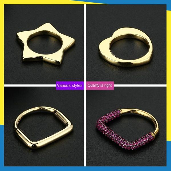 cluster rings 2021 european trend ring love pentagram geometric inlaid with zircon temperament style craft jewelry, Golden;silver
cluster rings 2021 european trend ring love pentagram geometric inlaid with zircon temperament style craft jewelry, Golden;silver