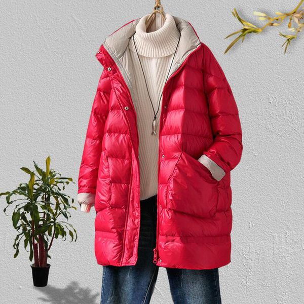 down winter 90% ultra light loose white duck down coat long warm women parkas er jacket, Black
down winter 90% ultra light loose white duck down coat long warm women parkas er jacket, Black
