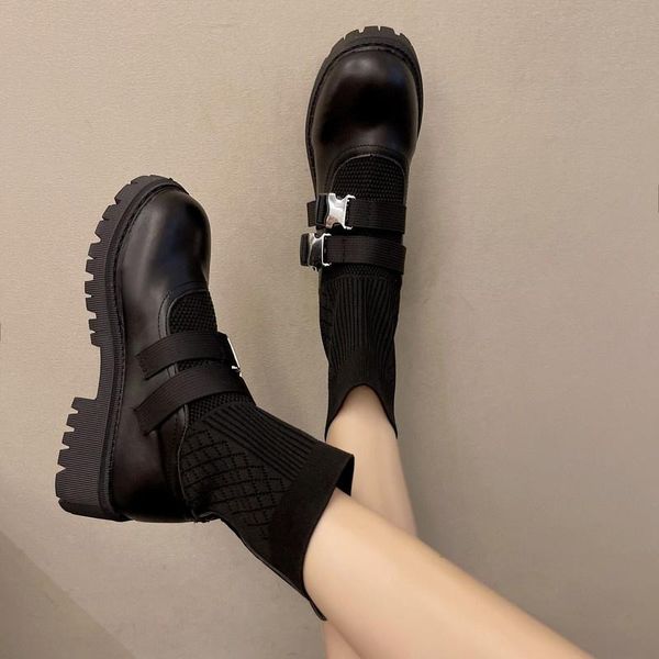 boots woman ladies casual stretch fabric socks fashion metal button women shoes platform gothic luxury, Black
boots woman ladies casual stretch fabric socks fashion metal button women shoes platform gothic luxury, Black