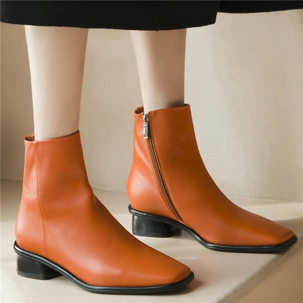dress shoes lady office women genuine leather chunky med heels ankle boots high square toe pumps casual chic us4-.5, Black
dress shoes lady office women genuine leather chunky med heels ankle boots high square toe pumps casual chic us4-.5, Black