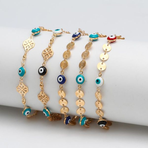 link, chain 10pcs fashion blue eye bracelet geometric charms mix color eyes jewelry, Black
link, chain 10pcs fashion blue eye bracelet geometric charms mix color eyes jewelry, Black