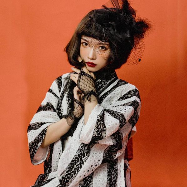 ethnic clothing japanese women cosplay improved kimono with gothic lace small lines performance dance costumes luxury asian femal lady, Red
ethnic clothing japanese women cosplay improved kimono with gothic lace small lines performance dance costumes luxury asian femal lady, Red