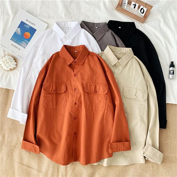 women's blouses & shirts ebaihui women spring pockets long sleeve fashion solid korean style loose chic womens vintage street elegant, White
women's blouses & shirts ebaihui women spring pockets long sleeve fashion solid korean style loose chic womens vintage street elegant, White