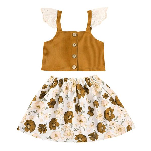 clothing sets 24m-6t summer toddler kids baby girls clothes fashion solid ribbed strapless floral skirts set outfits baby's, White
clothing sets 24m-6t summer toddler kids baby girls clothes fashion solid ribbed strapless floral skirts set outfits baby's, White