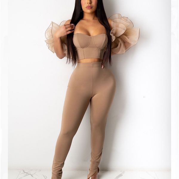 fashion women mesh patchwork two piece sets lady slash neck petal sleeve tank high waist ny pants clubwear outfits, White
fashion women mesh patchwork two piece sets lady slash neck petal sleeve tank high waist ny pants clubwear outfits, White