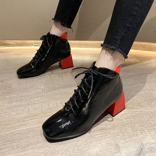 boots 2021, for women's middle heel and square head lace-up fashion autumn style patchwork cotton, Black
boots 2021, for women's middle heel and square head lace-up fashion autumn style patchwork cotton, Black