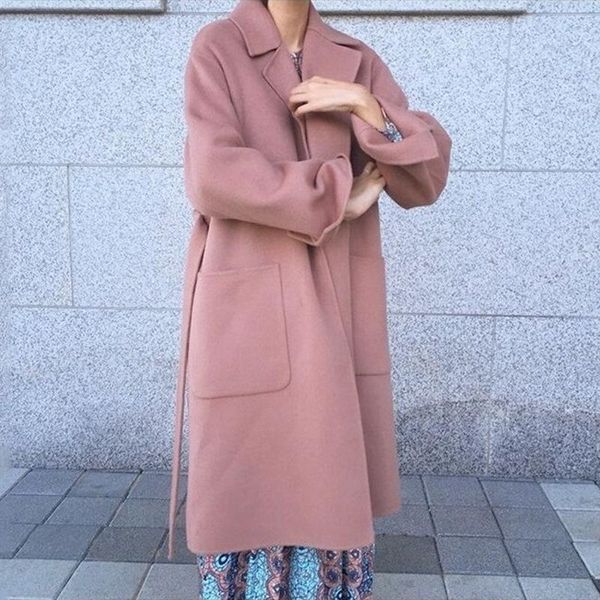women's wool & blends zcsmll korean autumn and winter temperament windbreaker lapel straight lace-up waist big pockets over the knee wo, Black
women's wool & blends zcsmll korean autumn and winter temperament windbreaker lapel straight lace-up waist big pockets over the knee wo, Black