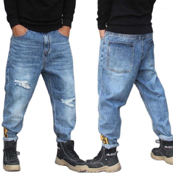 men's jeans men casual ripped streetwear loose baggy harem denim pants hiphop trousers distressed clothing, Blue
men's jeans men casual ripped streetwear loose baggy harem denim pants hiphop trousers distressed clothing, Blue