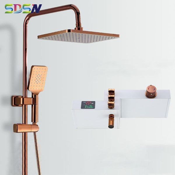 brass shower faucet set bathtub bathroom water european style square rain head system sets
brass shower faucet set bathtub bathroom water european style square rain head system sets