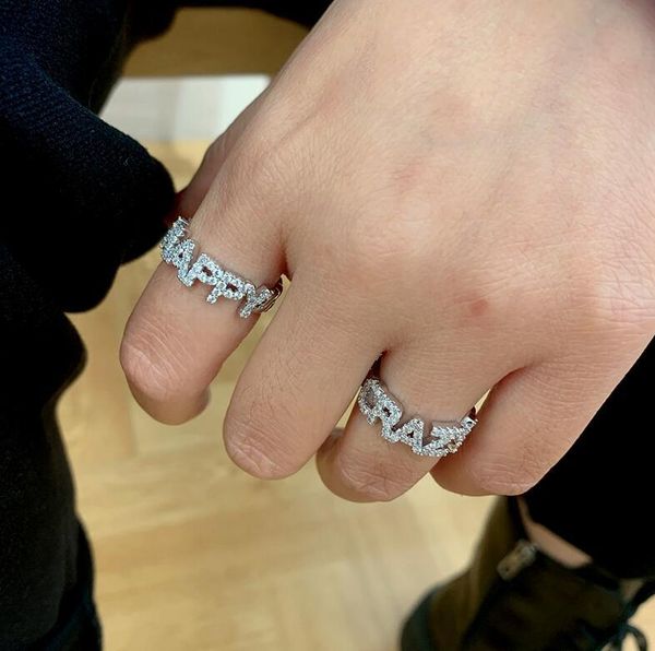new simple open ring english letter micro diamond ring female personality ring jewelry accessories wholesale, Black
new simple open ring english letter micro diamond ring female personality ring jewelry accessories wholesale, Black
