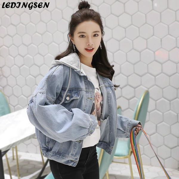 women's jackets ledingsen bf wind autumn women denim jacket 2021 vintage harajuku oversize loose female hooded jeans coat solid chaquet, Black;brown
women's jackets ledingsen bf wind autumn women denim jacket 2021 vintage harajuku oversize loose female hooded jeans coat solid chaquet, Black;brown