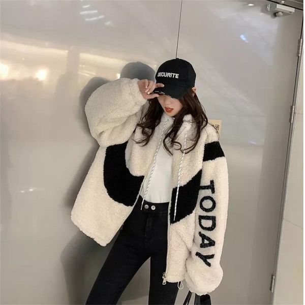 lamb plush sweater coat female autumn and winter new korean version versatile student loose thickened clothes, Black
lamb plush sweater coat female autumn and winter new korean version versatile student loose thickened clothes, Black