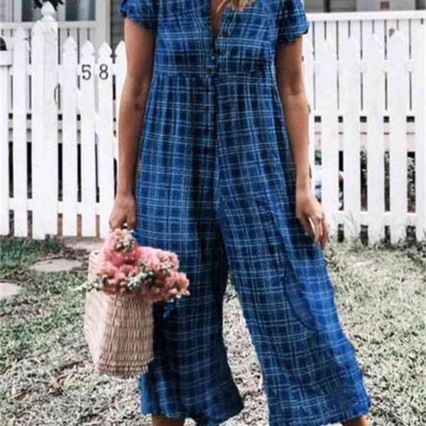 For Women Summer Loose Casual Wearing Fashion Female Rompers Button Full Length Apparel Plaid Printed Jumpsuits, Purple
For Women Summer Loose Casual Wearing Fashion Female Rompers Button Full Length Apparel Plaid Printed Jumpsuits, Purple