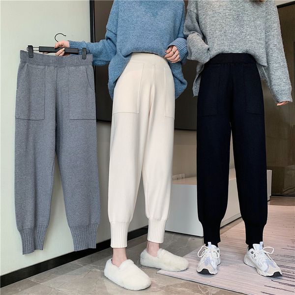 autumn winter harlan all-match knitted casual pants women 210514, Black;white
autumn winter harlan all-match knitted casual pants women 210514, Black;white