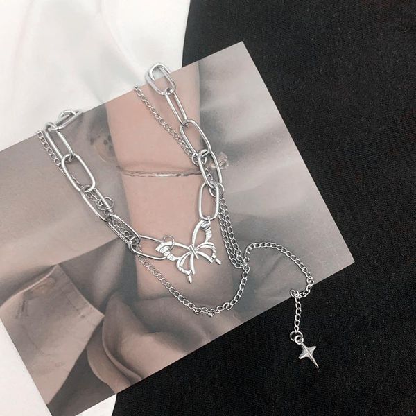 chokers 2022 women necklace fashion trendy personalized butterfly star pendant double-layer design style neck chain choker, Golden;silver
chokers 2022 women necklace fashion trendy personalized butterfly star pendant double-layer design style neck chain choker, Golden;silver