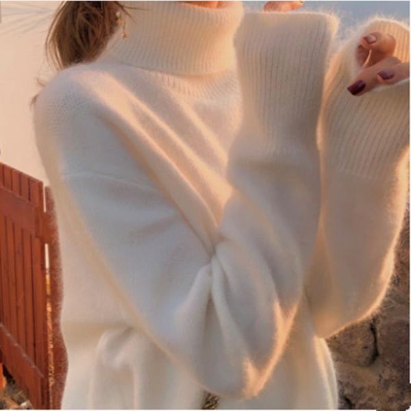 women's sweaters turtleneck sweater loose big size white fluffy pullover angora soft 2021 winter 100% mink cashmere, White;black
women's sweaters turtleneck sweater loose big size white fluffy pullover angora soft 2021 winter 100% mink cashmere, White;black