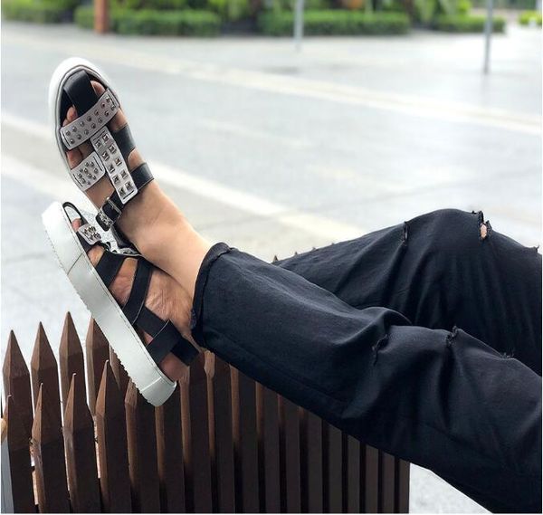 sandals summer men shoes men's leather rivet roman casual platform black and white clash
sandals summer men shoes men's leather rivet roman casual platform black and white clash