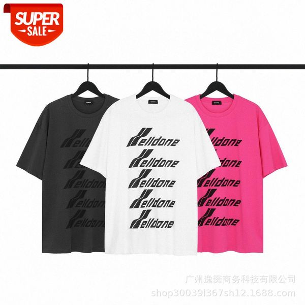 done letter barrage logo print loose round neck short sleeve t-shirt #7w4q, White;black 
done letter barrage logo print loose round neck short sleeve t-shirt #7w4q, White;black