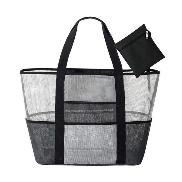 mesh beach bag handbag family net picnic storage shopping handbag, black cosmetic bags & cases
mesh beach bag handbag family net picnic storage shopping handbag, black cosmetic bags & cases