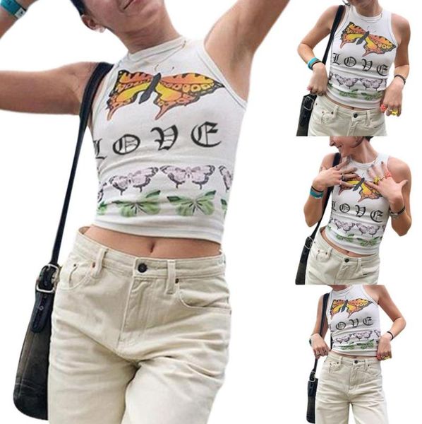 women's tanks & camis girls summer stylish butterfly printing round collar exposed navel tank casual sleeveless pullover vest street da, White
women's tanks & camis girls summer stylish butterfly printing round collar exposed navel tank casual sleeveless pullover vest street da, White