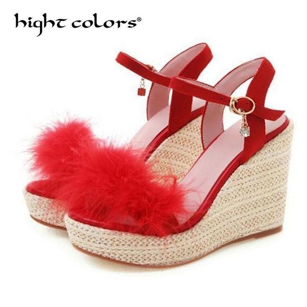 personality women's sandals bohemian high heel fur shoes for women wedge buckle slope summer casual footwear, Black
personality women's sandals bohemian high heel fur shoes for women wedge buckle slope summer casual footwear, Black