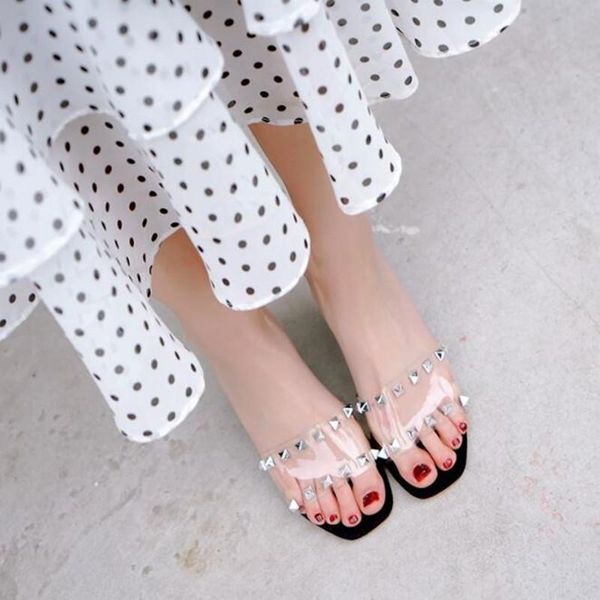 dress shoes translucent sandals wedge heels platform stud summer, Black