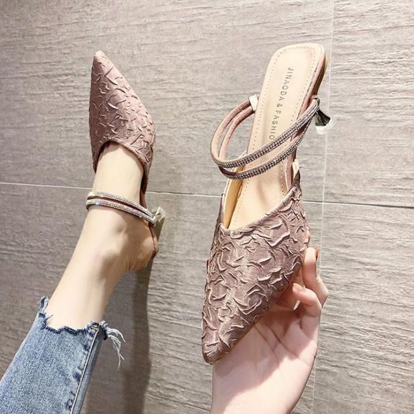 slippers female shoes thin heels heeled mules casual glitter slides pointed toe shallow med 2021 high luxury jelly summer cover, Black
slippers female shoes thin heels heeled mules casual glitter slides pointed toe shallow med 2021 high luxury jelly summer cover, Black