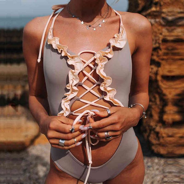 2021 lace up women ruffled swimwear swimsuit female high cut bathing suit baless cross bandeau halter monokinib
2021 lace up women ruffled swimwear swimsuit female high cut bathing suit baless cross bandeau halter monokinib
