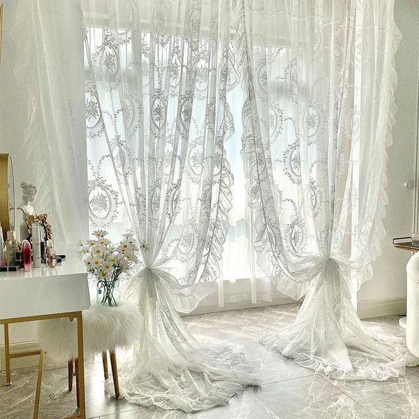 french retro white lace princess curtain tulle for living room bedroom finished product window sheer drape m190-4 & drapes
french retro white lace princess curtain tulle for living room bedroom finished product window sheer drape m190-4 & drapes