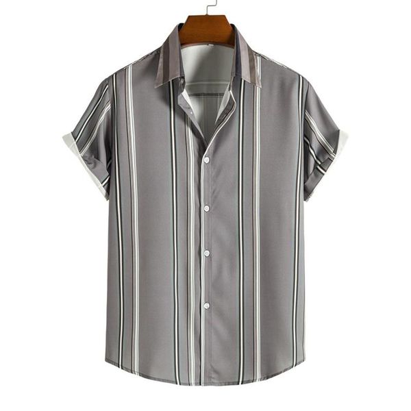 men's casual shirts striped print shirt mens vintage turn down collar short sleeve streetwear hawaiian male chemise homme, White;black
men's casual shirts striped print shirt mens vintage turn down collar short sleeve streetwear hawaiian male chemise homme, White;black