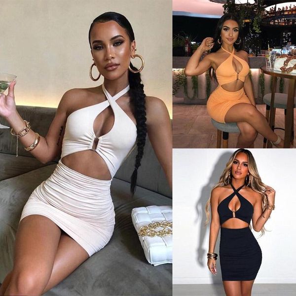 casual dresses halter ruched bodycon dress cut out backless party summer night 2021 white women club mini black orange q0c5, Black;gray
casual dresses halter ruched bodycon dress cut out backless party summer night 2021 white women club mini black orange q0c5, Black;gray