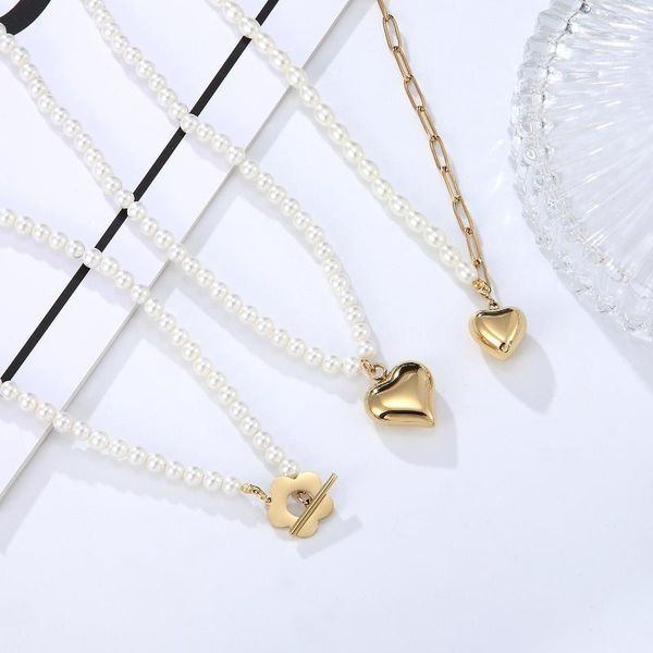 pendant necklaces pearl necklace titanium steel love simple and generous choker clavicle chain for women, Silver
pendant necklaces pearl necklace titanium steel love simple and generous choker clavicle chain for women, Silver