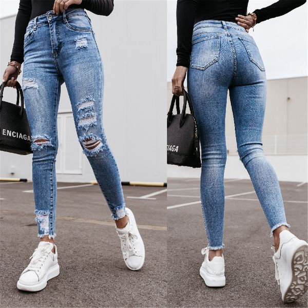 jeans womens fashion high waist pocket elastic hole streetwear trousers slim denim harajuku straight pants pantalon femme, Blue
jeans womens fashion high waist pocket elastic hole streetwear trousers slim denim harajuku straight pants pantalon femme, Blue