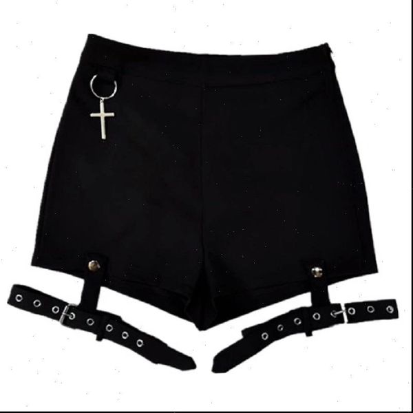 women short summer punk rock womens shorts cross ring hanging ornament fashion black drop, White;black
women short summer punk rock womens shorts cross ring hanging ornament fashion black drop, White;black